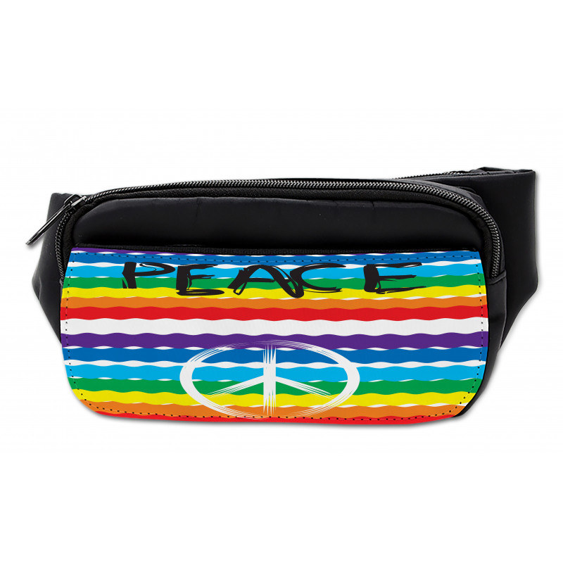 Stripes Peace Lettering Bumbag