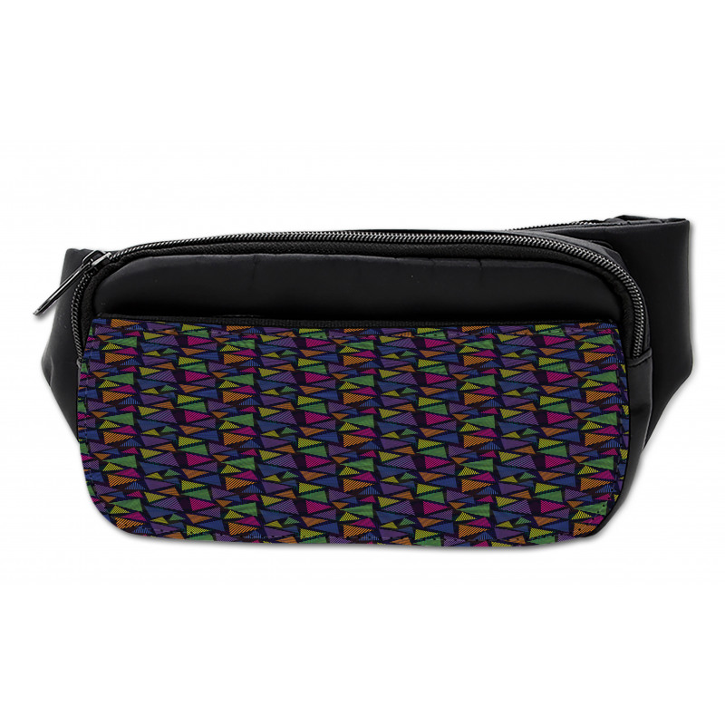 Striped Triangle Shapes Bumbag