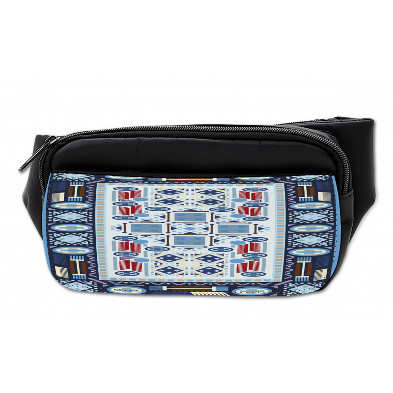 Blue Toned Square Circle Bumbag