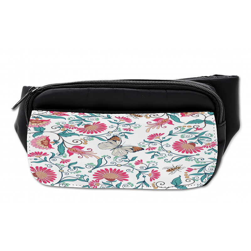 Vintage Floral Art Insects Bumbag