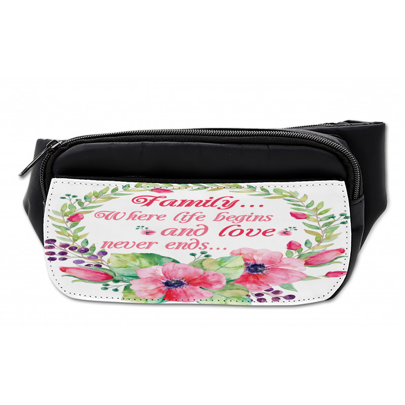 Family Love Saying Wreath Bumbag