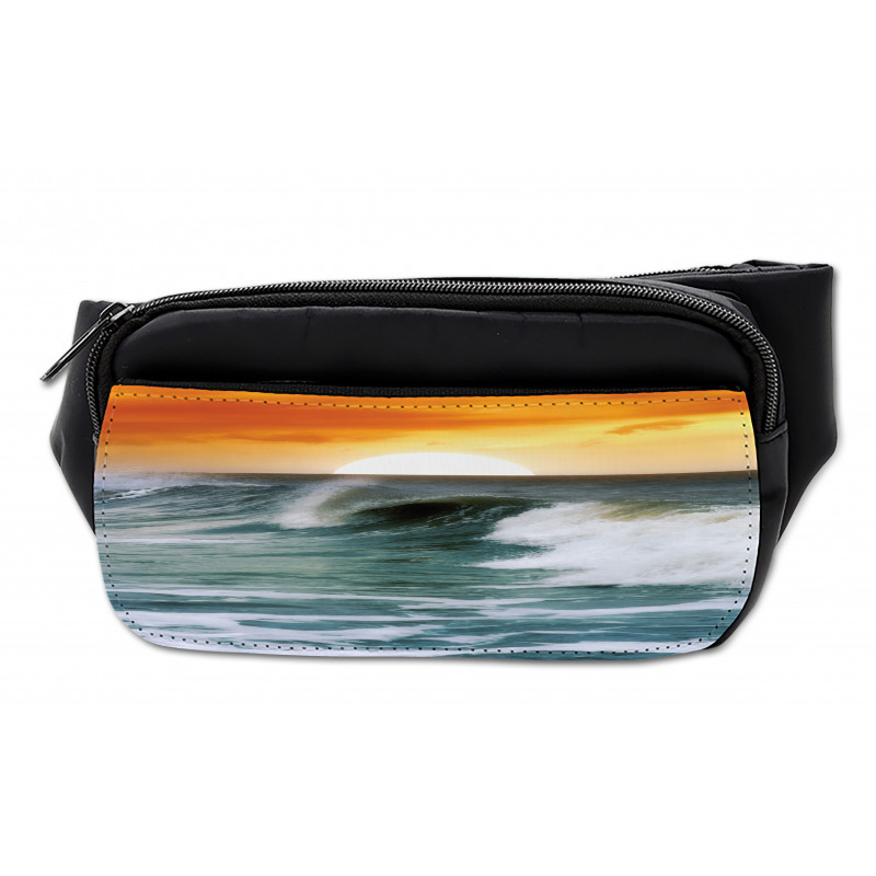 Sunset over Wavy Ocean Bumbag