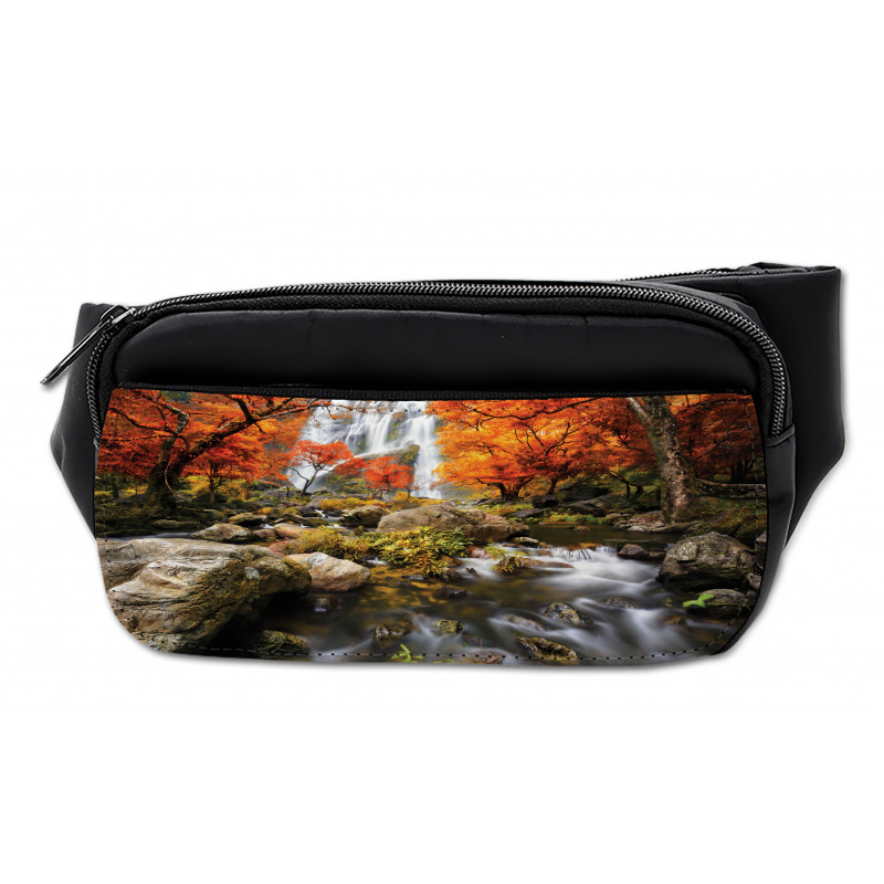 Autumn River Stream on Rocks Bumbag