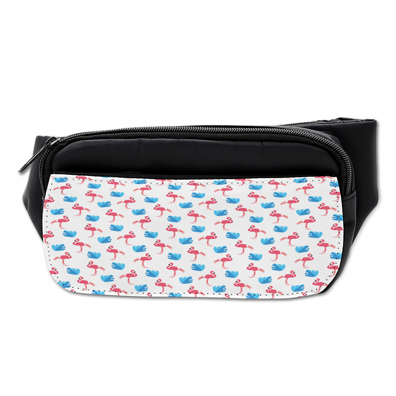 Flamingo Birds Palm Leaves Bumbag