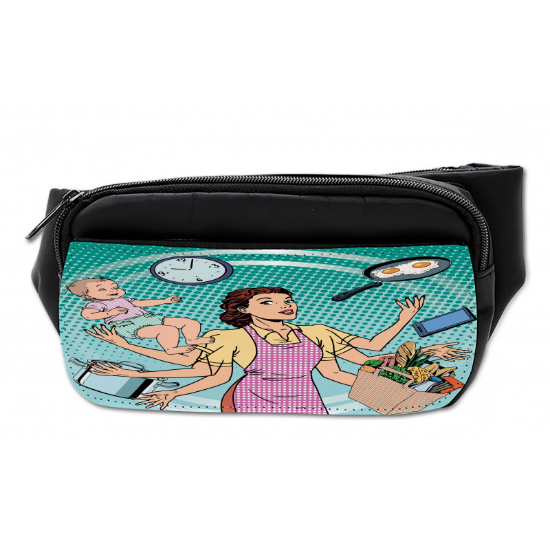 Pop Art Busy Woman Housework Bumbag