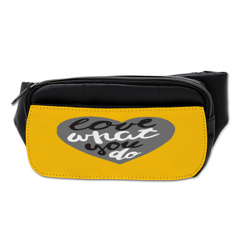 Greyscale Heart on Yellow Bumbag