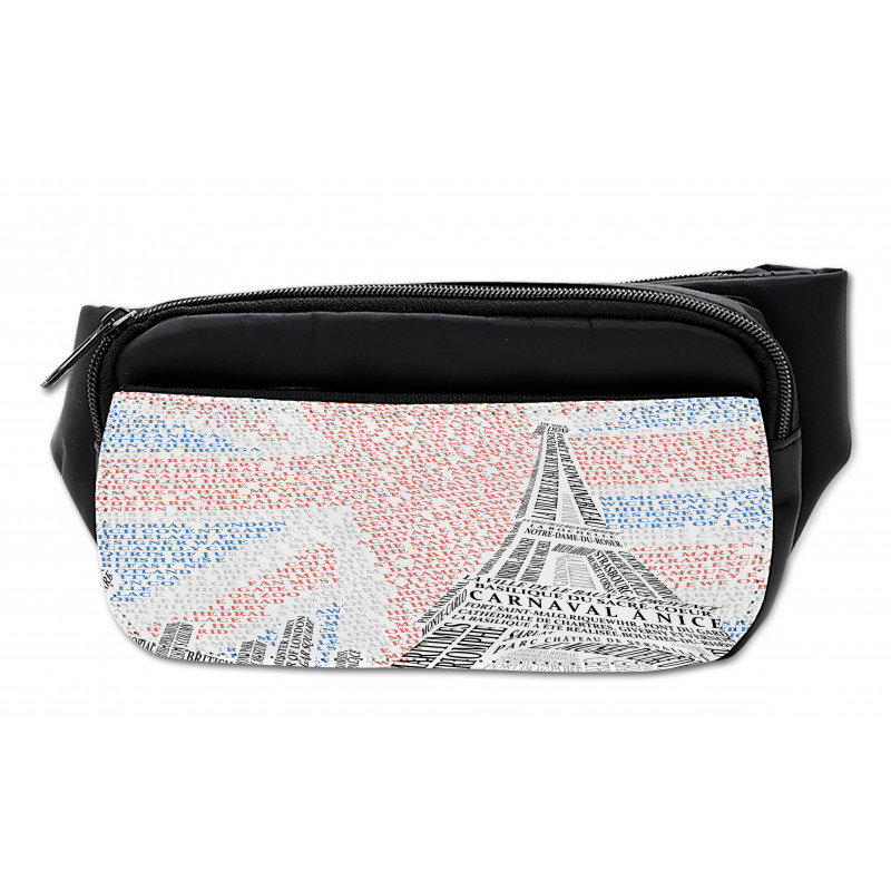 Eiffel Tower on Union Jack Bumbag