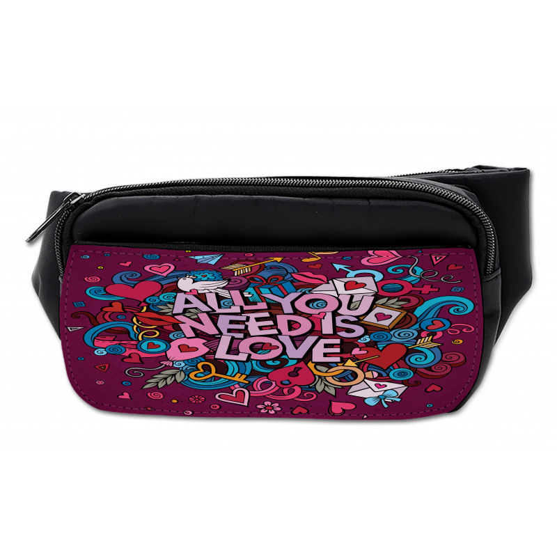 Colorful Cartoon Doodle Art Bumbag