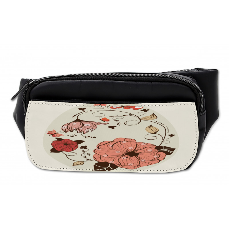 Flowers Ornate Egg Shape Bumbag