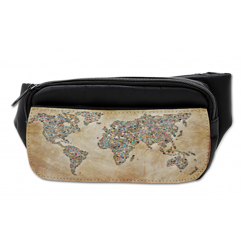 Vintage Collage World Map Bumbag