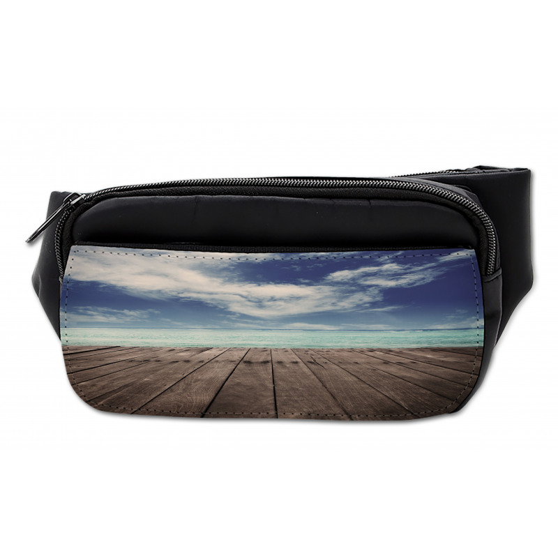 Ocean Cloudy Sky Wooden Pier Bumbag