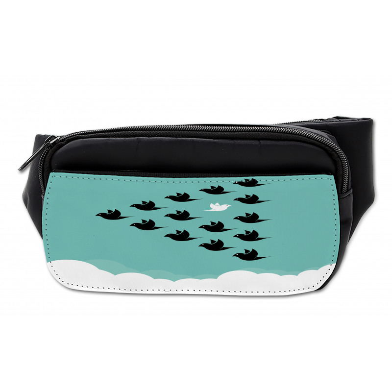 Bird Silhouettes over Clouds Bumbag