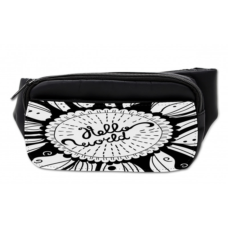 Monochrome Style Hello World Bumbag