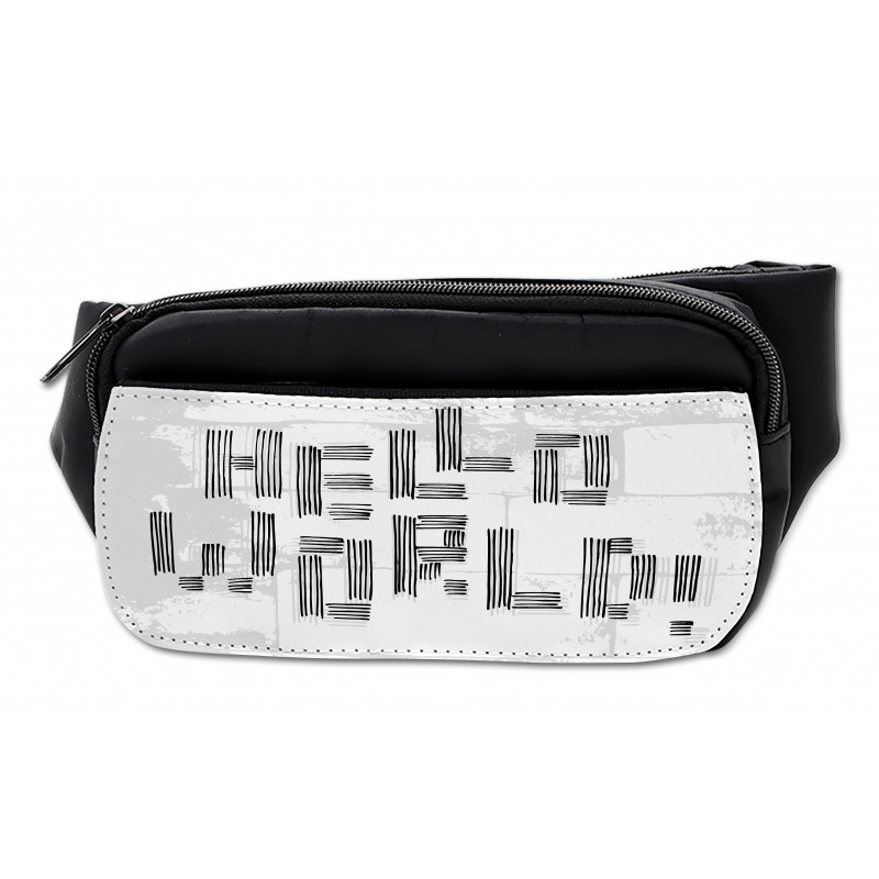 Abstract Striped Hello World Bumbag