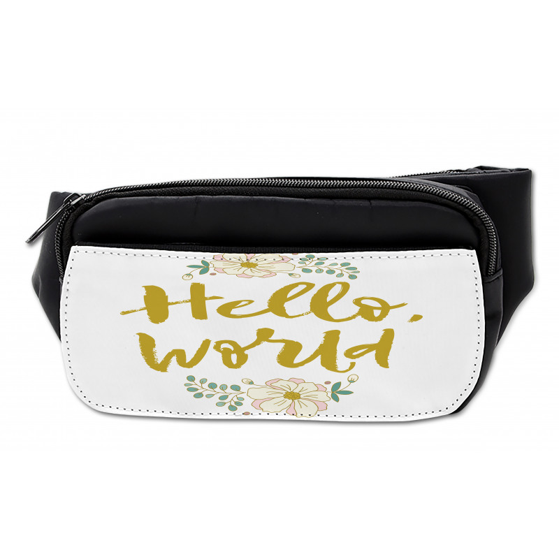 Floral Hello World Lettering Bumbag