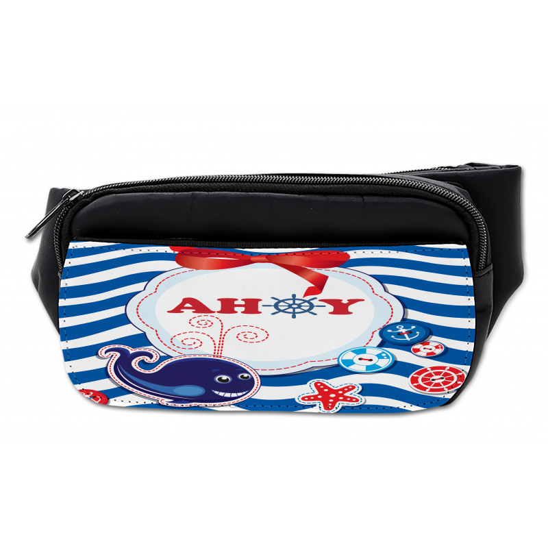 Marine Ahoy Cartoon Whale Bumbag