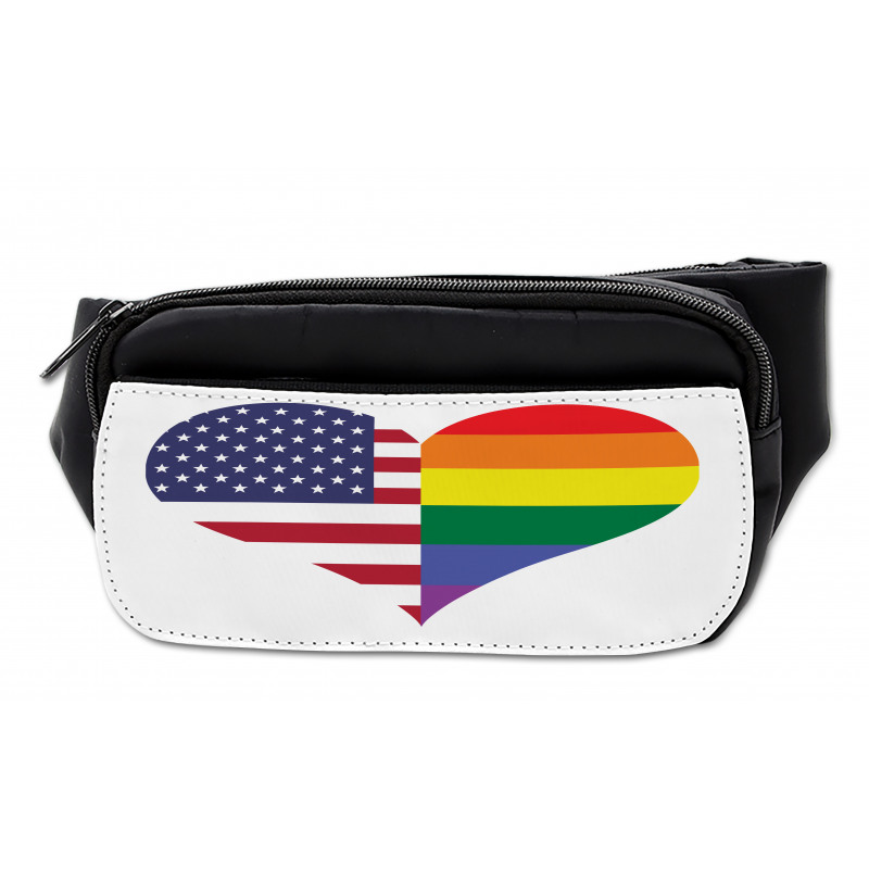 Heart with Old Glory Rainbow Bumbag