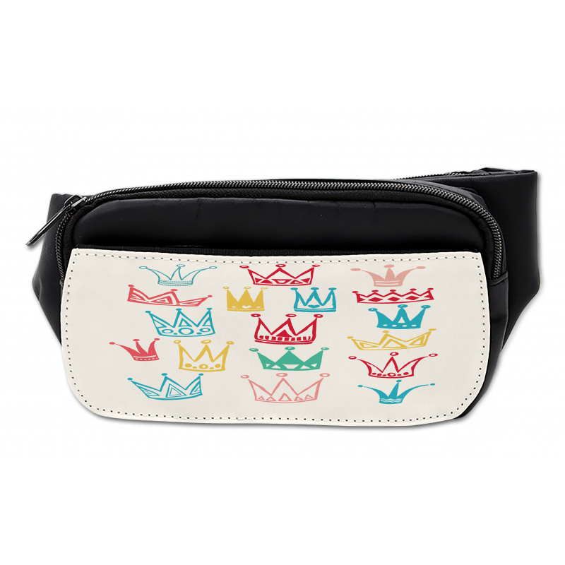 Cartoonish Colorful Crowns Bumbag