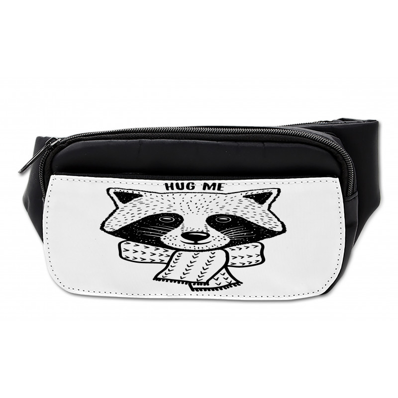 Raccoon with Hug Me Words Bumbag