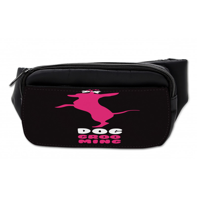 Dog Stands Funny Hair Bow Bumbag