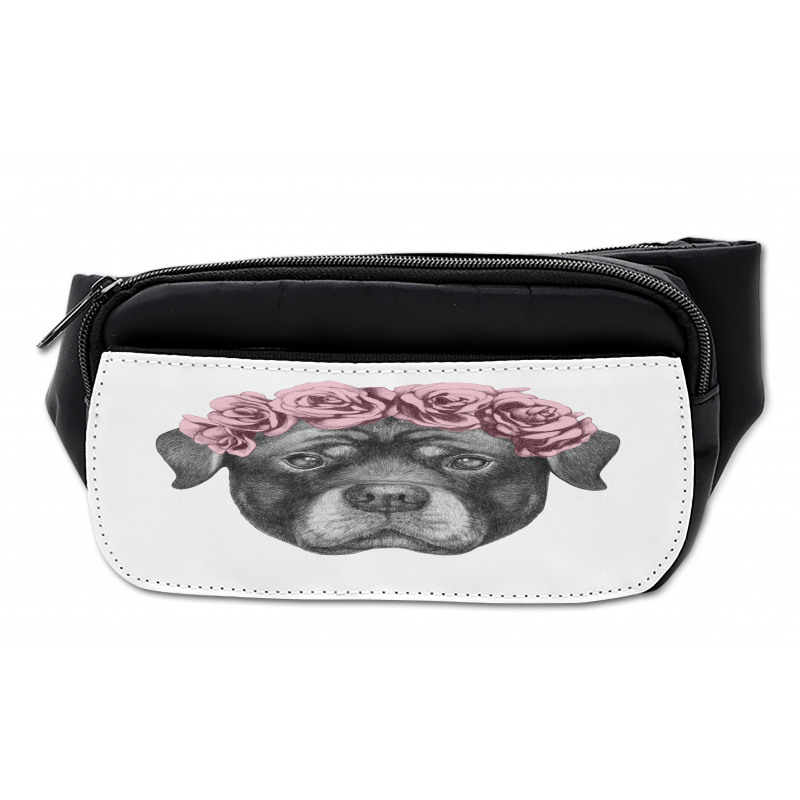 Portrait of Dog in Roses Bumbag