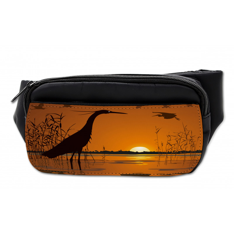 Bird Silhouettes Swamp Sunset Bumbag