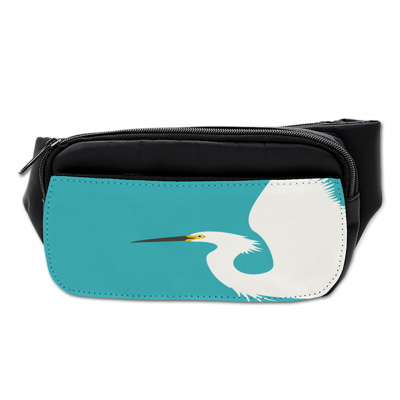 Side Drawn Heron Bird Bumbag