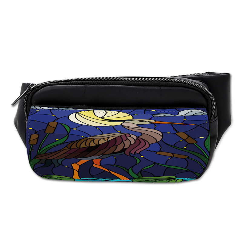 Stain Glass Brown Tone Heron Bumbag