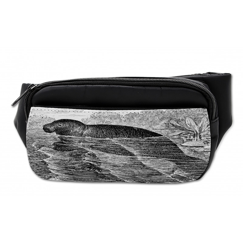 Hand Drawn Sea Cow Design Bumbag