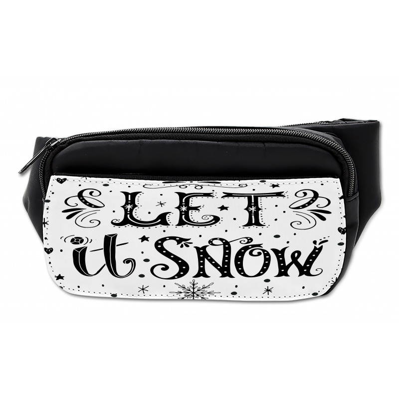 Monochrome Let it Snow Art Bumbag