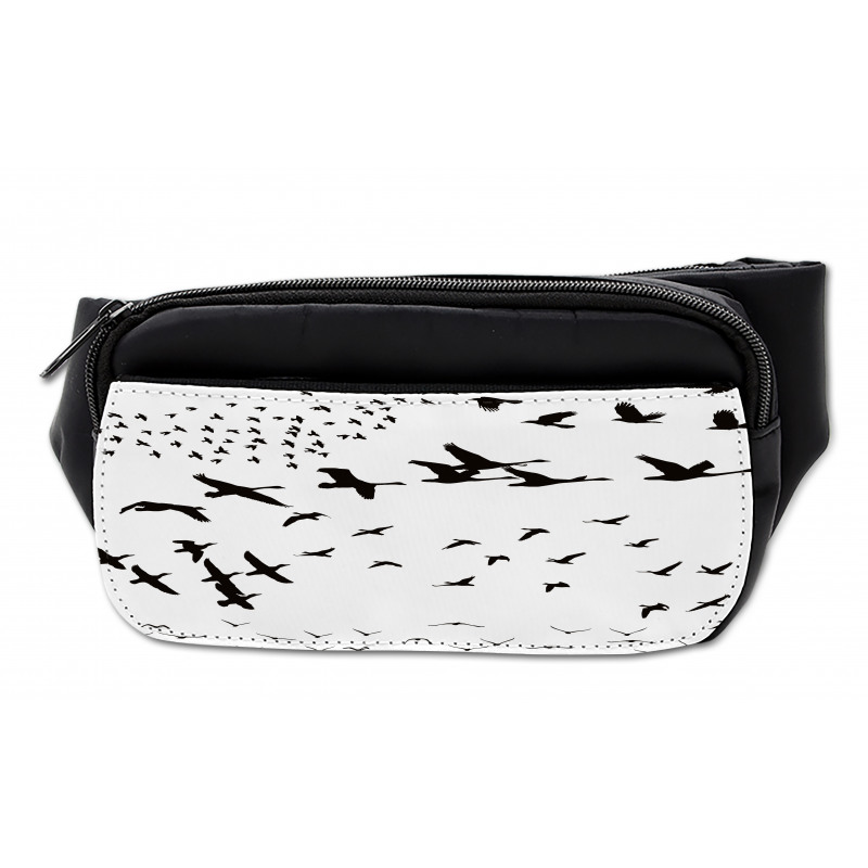 Monochrome Flying Birds Bumbag