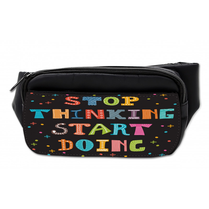 Colorful Typography on Dark Bumbag