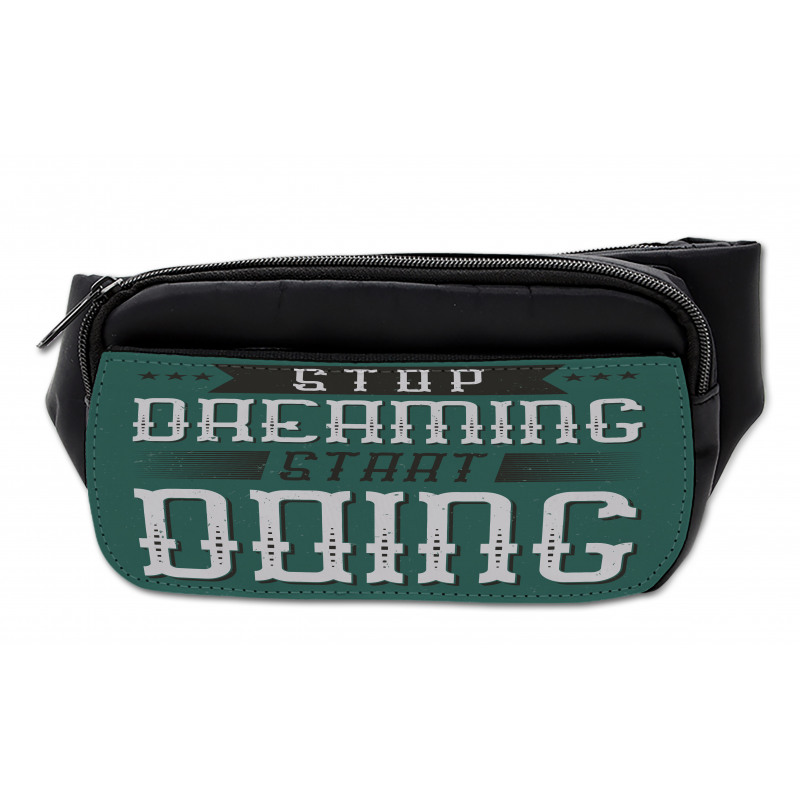 Lettering Art on Green Tone Bumbag