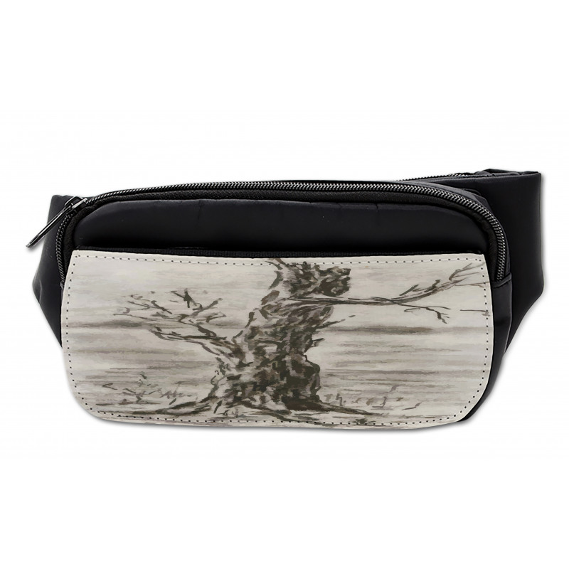 Monochrome Tree Drawing Bumbag