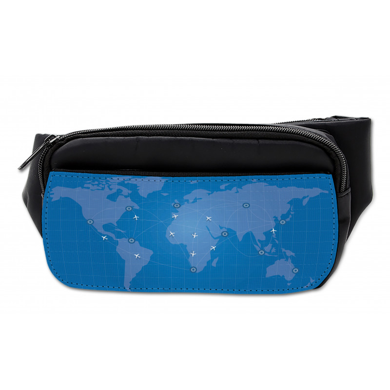 Flight Routes on World Map Bumbag