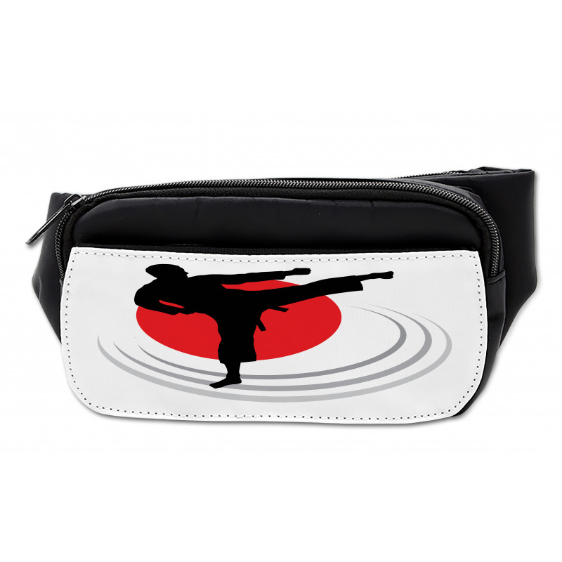 Man Karate Kick Silhouette Bumbag