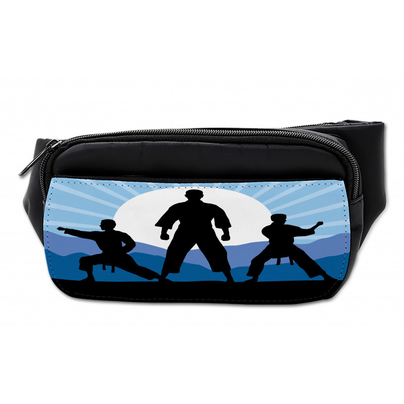 Karate Men Silhouettes Sun Bumbag