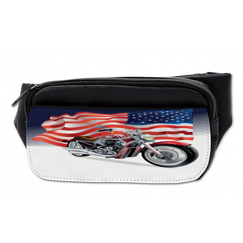 Motorbike and US Flag Bumbag