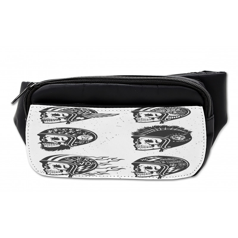 Greyscale Sketch Skulls Bumbag