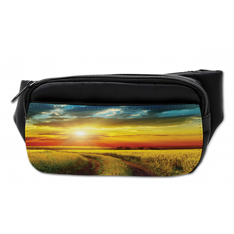 Sunset Over Field Picture Bumbag