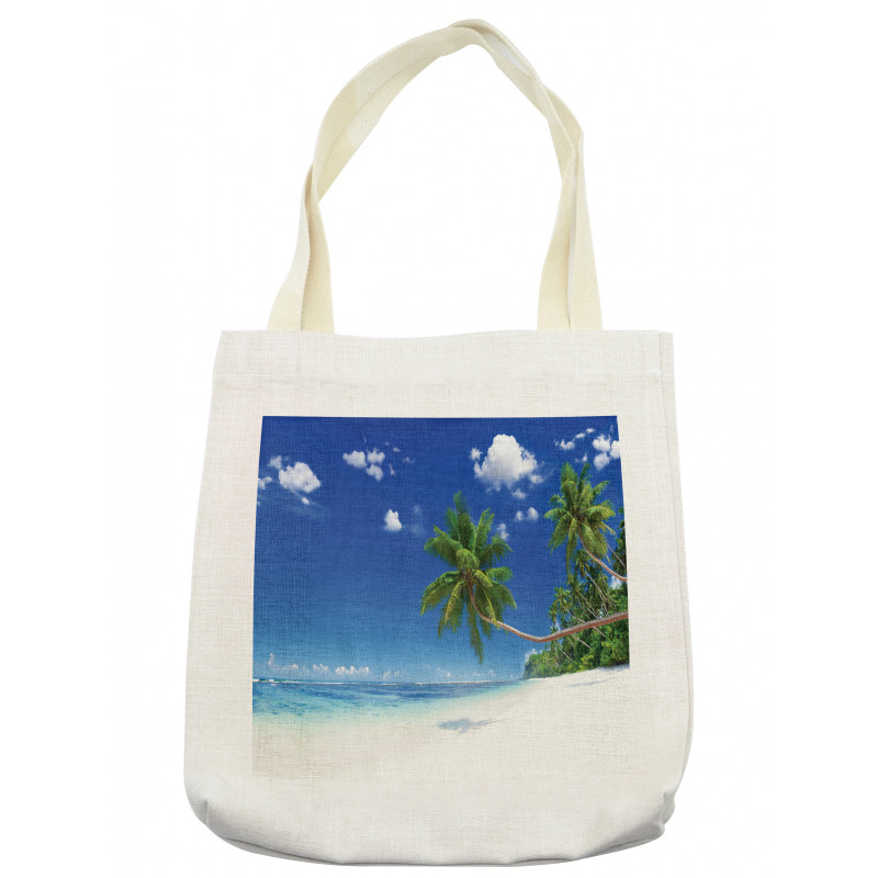 Lagoon Palm Leaf Clouds Tote Bag