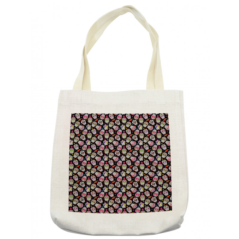 Sugar Skulls Flowers Tote Bag