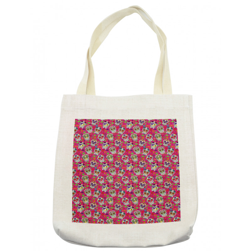 Sugar Skull Flowers Tote Bag