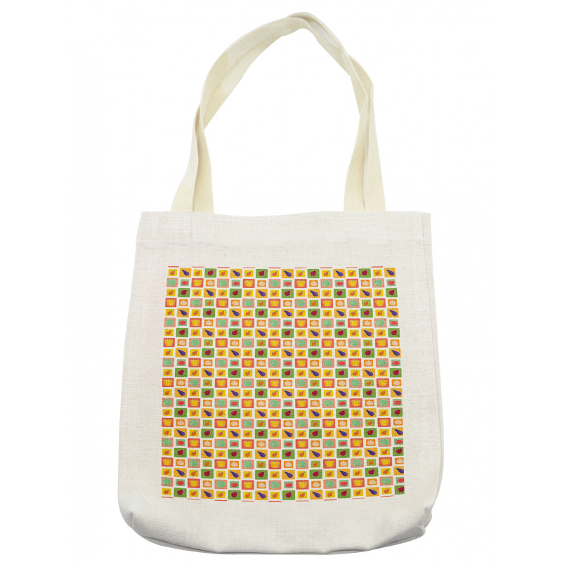 Foods in Vivid Squares Tote Bag