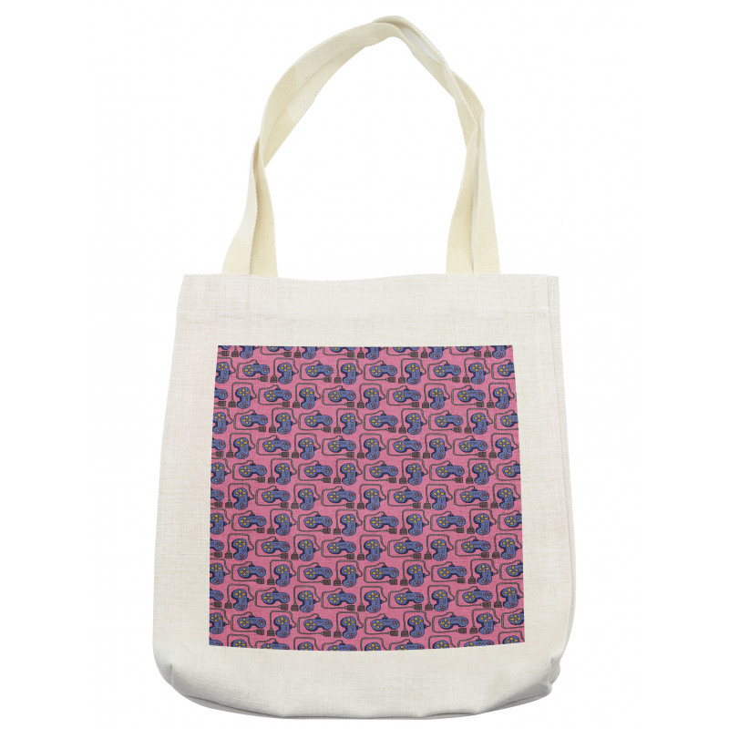 Cabled Joystick Illustration Tote Bag