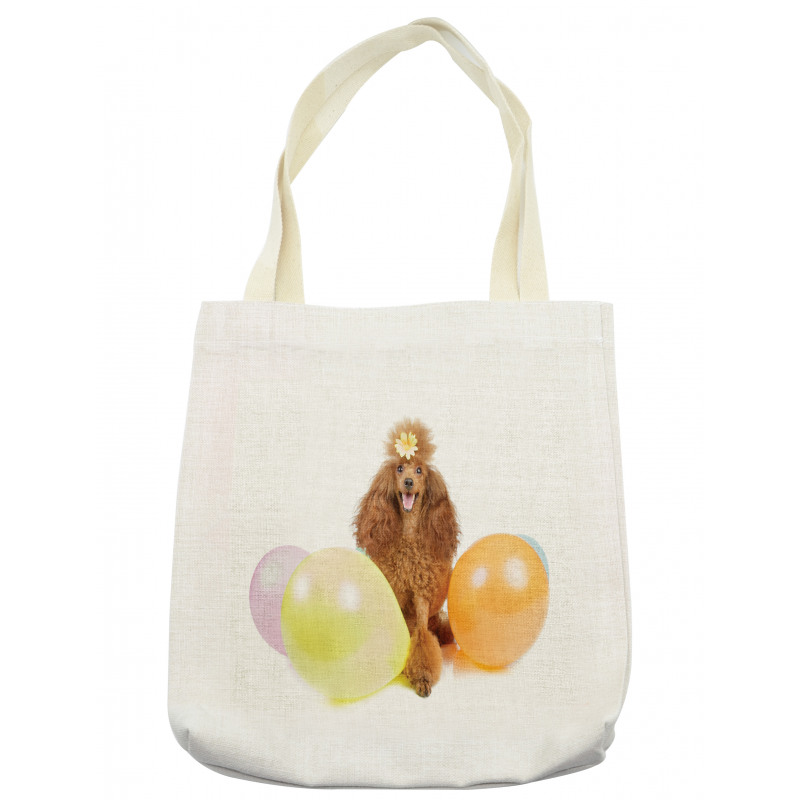 Funny Dog Partying Balloons Tote Bag