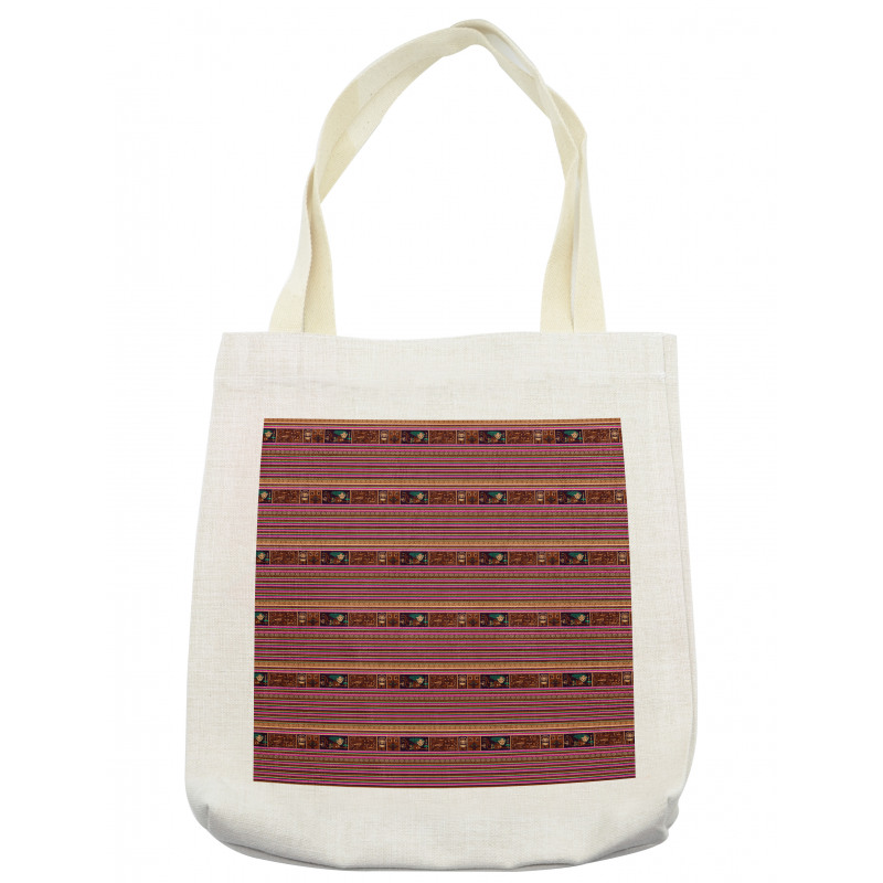 Folk Motifs Stripes Tote Bag