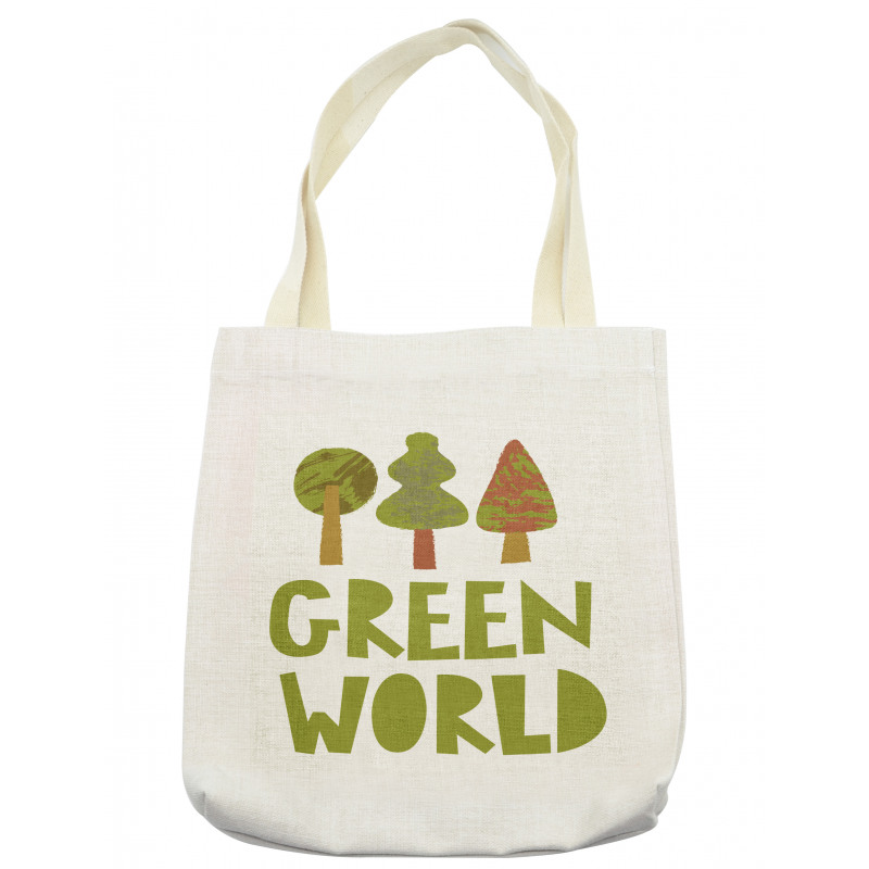 Green World Typography Tote Bag