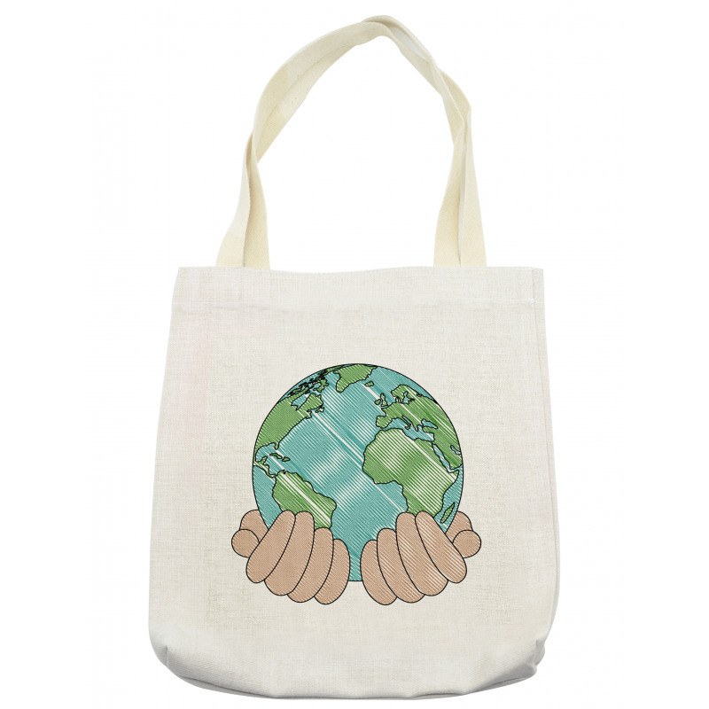 Hands Holding Globe Art Tote Bag