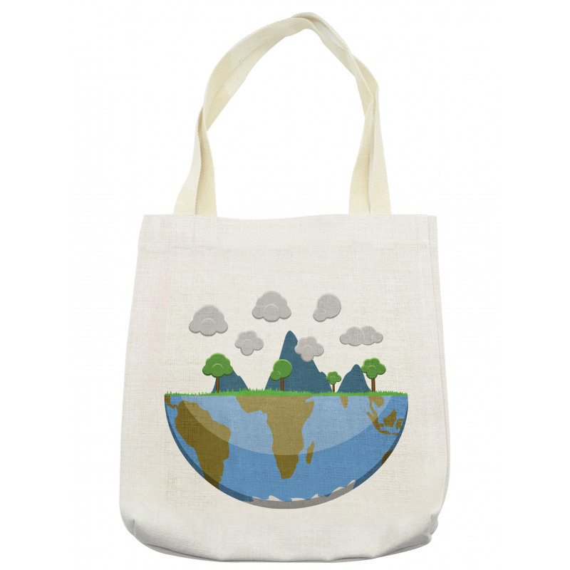 Mountains on Half Earth Tote Bag